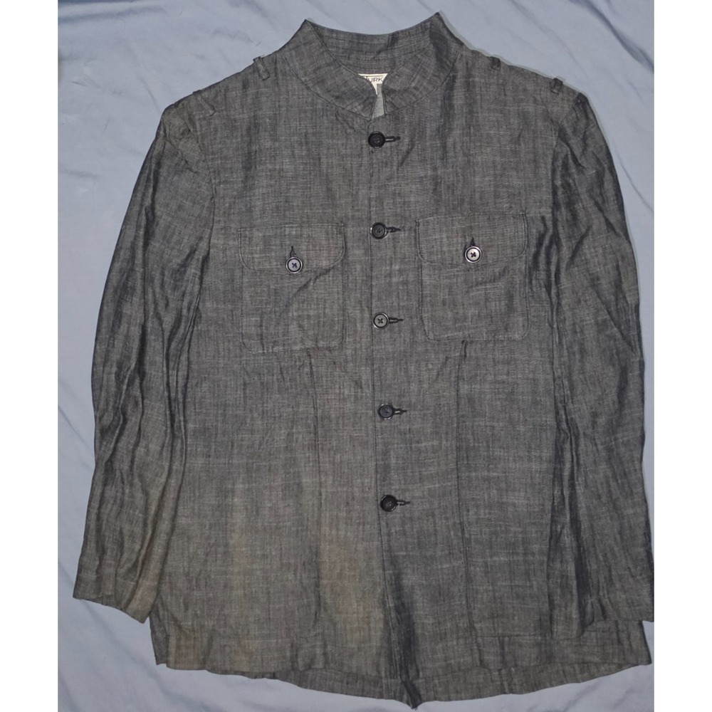 Mr Turk Mens Large Gray Tencel Linen Blend Lightweight Blazer Designer